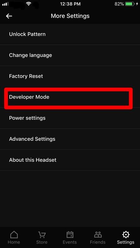 Oculus Go - Enabling developer mode - step 2